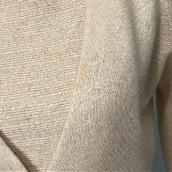 Vintage Cashmere Sweater Medium Beige Faux Collar - Picture 3 of 6